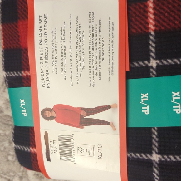 XL Eddie Bauer Women Christmas Plaid
Fleece Sleep / Pajama 2pc Set - Picture 4 of 9